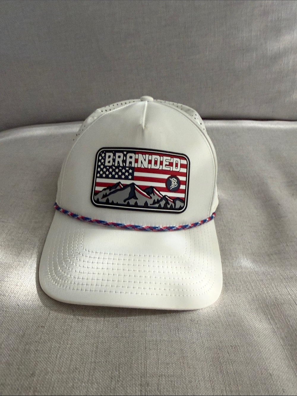 Branded Bills white rope performance hat USA July 4th